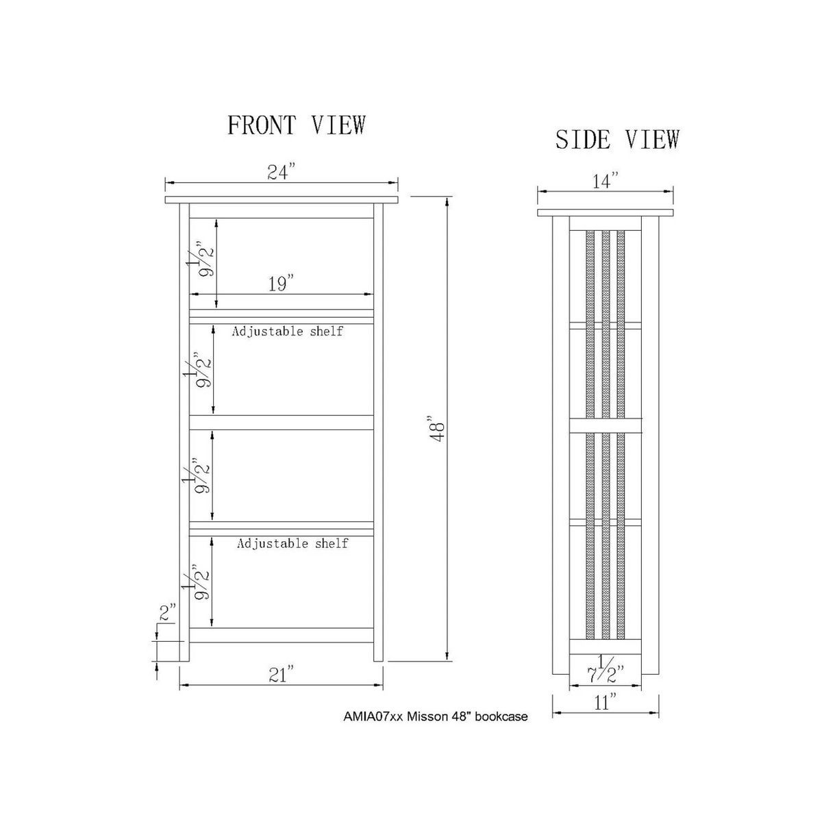 Mission Bookshelf Cherry - Alaterre Furniture: Hardwood - thumbnail 9