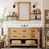 Attop Bathroom Shelves Over Toilet - Wall Mounted Floating Shelves Toilet Paper Storage Small Farmhouse Decor Shelf 16 inch Set of 3, Rustic Brown - 4 of 4