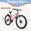 Aukfa 24" Fat Tire Mountain Bike for Kids 10+ - 7-Speed, Dual Disc Brakes, Steel Frame, All-Terrain Bike for Snow, Sand and Trails - 2 of 4