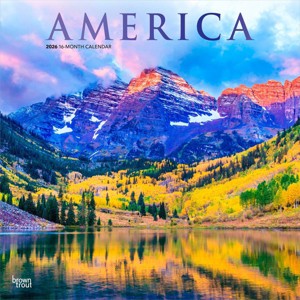 BrownTrout America 2026 12"x24" Hanging Square Wall Calendar Plastic-Free - 1 of 4