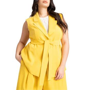 ELOQUII Women's Plus Size Tie Waist Vest
