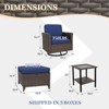 EAGLE PEAK Ocean Vista Wicker Outdoor Patio Seating Set Deep Cushions, Swivel Rocking Chairs Ottomans Table, 5 Pieces - 3 of 4
