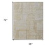 Yellow and Ivory Abstract Hand Woven Area Rug - 3 of 4