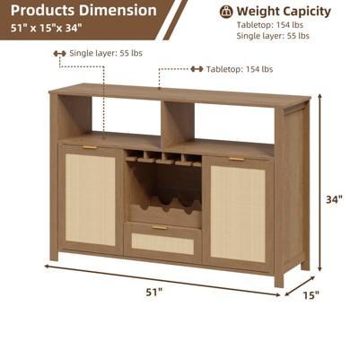 EROMMY Bay Isle Home Bar Cabinet - Thumbnail 4