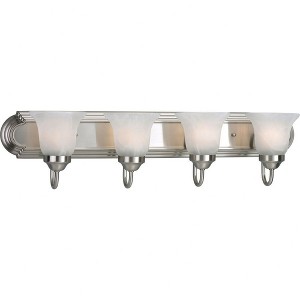 Progress Lighting Builder 4-Light Bath Bracket, Steel, Brushed Nickel, Alabaster Glass, Up/Down Mounting - 1 of 3
