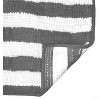 Home Mart Goods Charcoal Stripe Large Soft Cozy Plush Chenille Bath Mat Bathroom Rug - 36"x24" - 2 of 3
