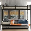NicBex Twin over Twin Bunk Bed Metal Rack Triple Bed Frame with 4 Wheels, Full-length Guardrails and Ladder, No Spring Box Required - 2 of 4