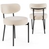 Sapphtopaz Modern Dining Chairs Set of 2 with Upholstered Backrest Round Dining Room Chair with Steel Legs Kitchen Chair for Dining Room,Kitchen - 2 of 4