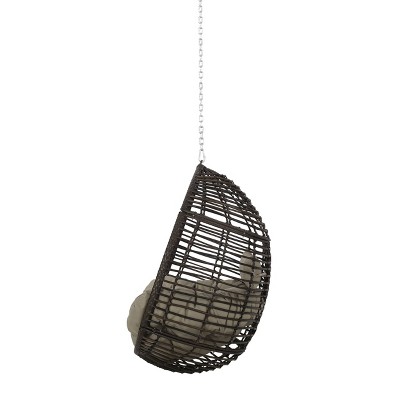 Outdoor Teardrop Wicker Hanging Chair with Cushions