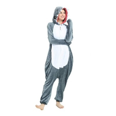 Itopfox Adult Shark Onesies Pajamas - Unisex One Piece Cosplay Shark Animal Costume