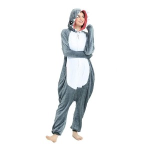 Itopfox Adult Shark Onesies Pajamas - Unisex One Piece Cosplay Shark Animal Costume - 1 of 4