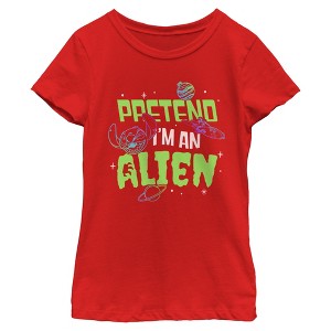 Girls Lilo & Stitch Pretend I'm An Alien T Shirt - 1 of 4