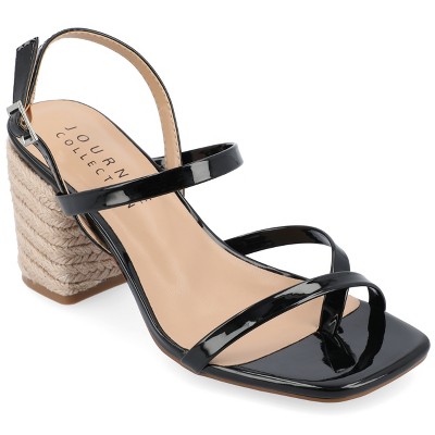 Journee Collection Womens Olivina Jute Covered Block Heel Sandals
