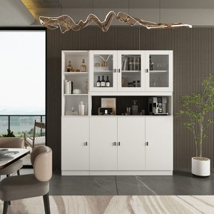Famapy Combination Living Room Display Cabinet Tempered Glass Display Cabinet Storage Solutions - 1 of 4