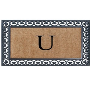 A1HC Natural Rubber & Coir 30x48, Monogrammed Doormat For Outdoor Entrance, Anti-Shed Treated Mat - 1 of 4
