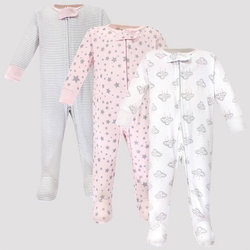 Hudson Baby 3pk Cloud Mobile Zipper Sleep N Play Gray Pink Target