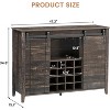 47" Wooden Wine Bar Cabinet with Sliding Door, Modern Liquor Whiskey Coffee Station with Wine Rack&Glass Holder - 3 of 4