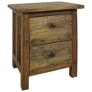 vidaXL Nightstand Solid Mahogany Wood 15.7"x11.8"x20.1" - 1 of 4