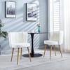 Modern Dining Chair Set of 2, with Iron Tube Wood Color Legs, Shorthair Cushions and Comfortable Backrest, for Dining Room, Living Room, Cafe - 4 of 4