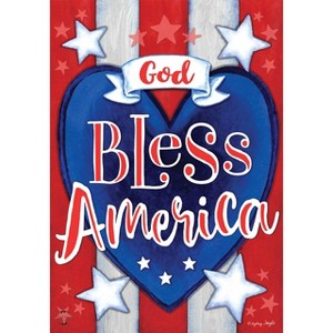 Briarwood Lane God Bless America Heart Patriotic Garden Flag - 1 of 4