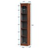 Resenkos Bookshelf, Bookcase Standing Shelf Unts,70.9" Narrow Bookcase, 5-Tier Cube Bookshelf Display Rack with Storage,Walnut & Black Brown - 2 of 4