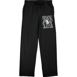 Demon Slayer Fox Mask Men's Black Sleep Pajama Pants - 1 of 3