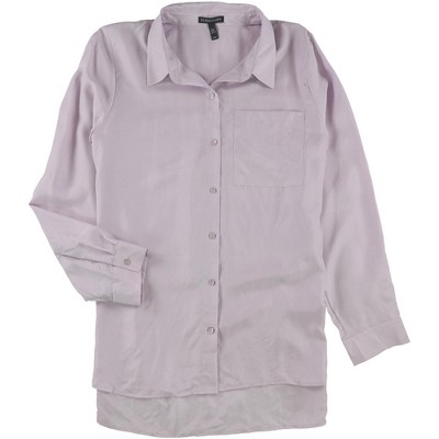 Eileen Fisher Womens Habutai Silk Button Down Blouse