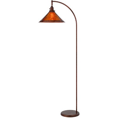 Cal Lighting BO-3122FL-RU 60W Downbridge Adjustable Metal Floor Lamp with Mica Shade