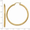 Black Bow Jewelry 3mm, 14k Yellow Gold Diamond-cut Hoops, 50mm (1 7/8 Inch) - 3 of 4