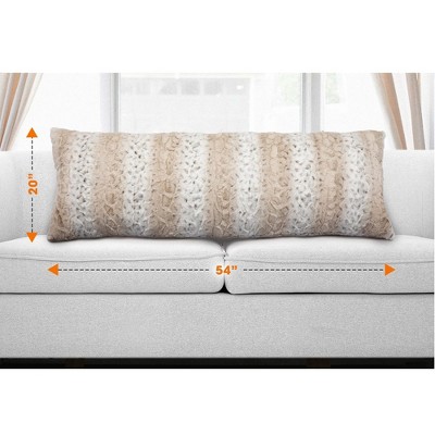 Snow Leopard Embossed Faux Fur Body Pillow Set