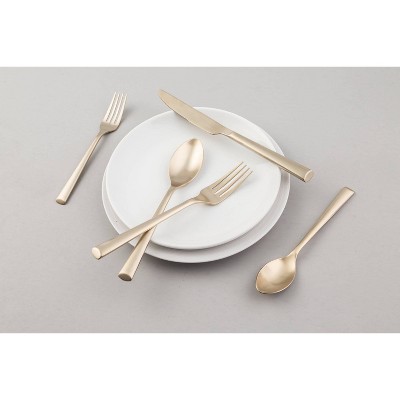 Gilda Champagne Satin Gold 20-Piece Stainless Steel Flatware Set