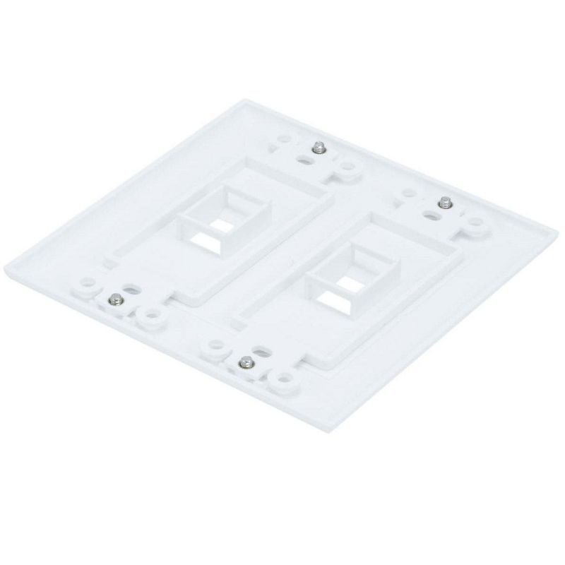 Monoprice 2-Gang Wall Plate - 2 Hole White For Keystone, Ethernet Networks or Home Theater Interconnects, 2 of 5