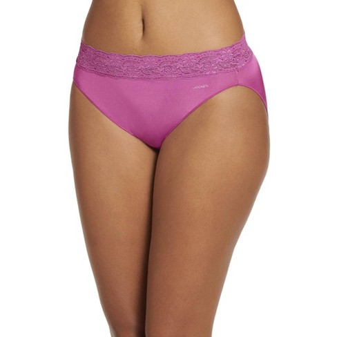 Jockey Women No Panty Line Promise Tactel Lace Bikini 9 Dahlia : Target