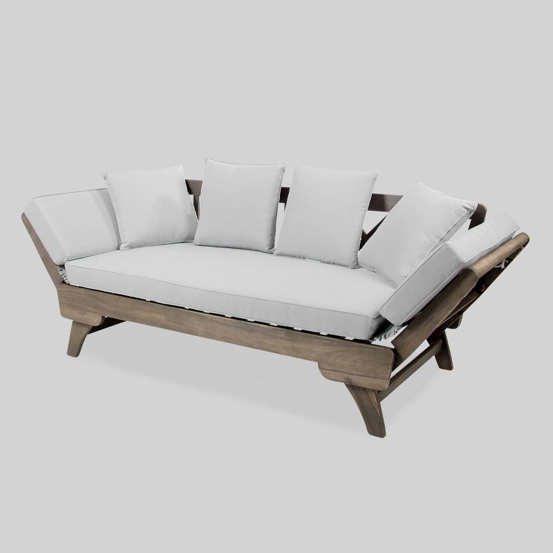Ottavio Acacia Wood Outdoor Patio Daybed - Gray - Christopher Knight Home, 1 of 8