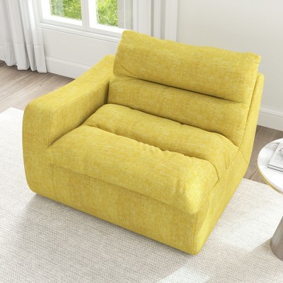 CAVINAS Bean Bag Chair Chaise Lazy Floor Sofa Modern Armless Lounge Chair Corner Sofa Chair for Living Room, Bedroom