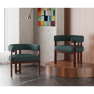 Set of 2 Upholstered Dining Chair Modern Accent Chair Comfy Side Chair Leisure Chair, Beige/Emerald/Gray/Black/Orange-ModernLuxe - 1 of 4