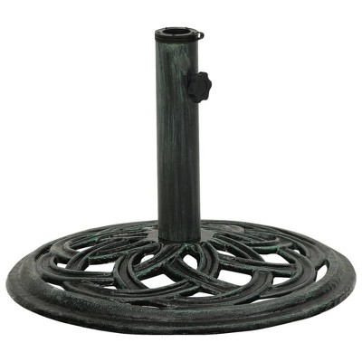 VidaXL Umbrella Base Green 17.3 in.x17.3 in.x12.2 in. Cast Iron