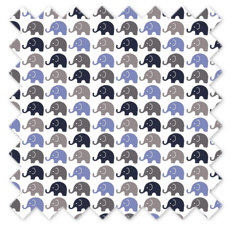 Bacati - Elephants Blue/Navy/Gray 6 pc Crib Bedding Set with Long Rail Guard Cover, 3 of 12