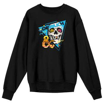 Dungeons & Dragons Demilich Skull Monster Men's Black Long Sleeve Sweatshirt