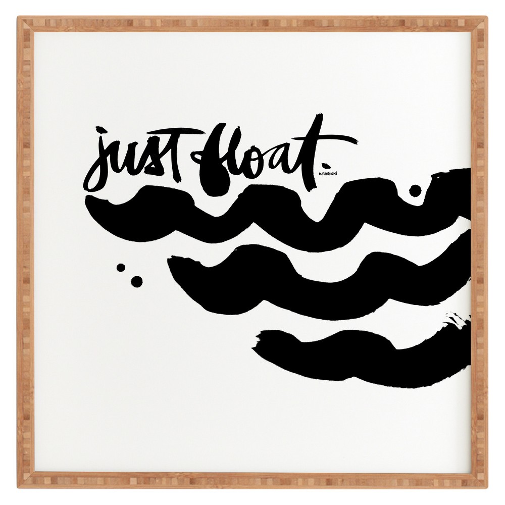 Photos - Other Decoration Kal Barteski Just Float Framed Wall Art 20" x 20" - Deny Designs: Modern Typography, Black & White, Hardwood Frame