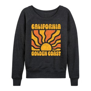 Women's - Instant Message - California Golden Coast Lightweight French Terry Wide Neck Long Sleeve Graphic Shirt - 1 of 4