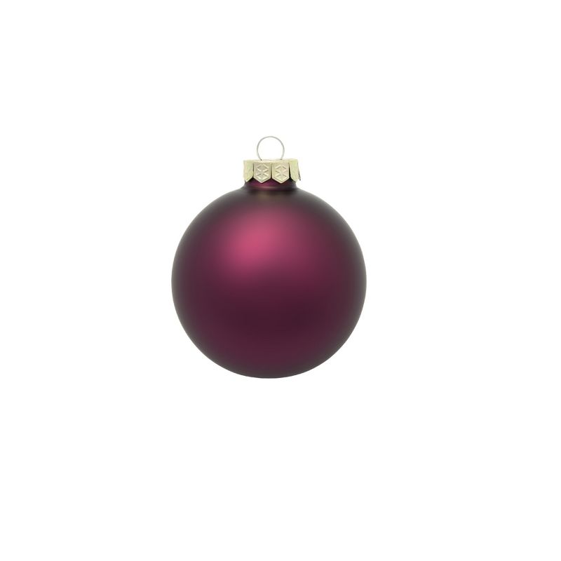 Northlight Matte Finish Glass Christmas Ball Ornaments - 2.75" (80mm) - Purple - 12ct, 1 of 4