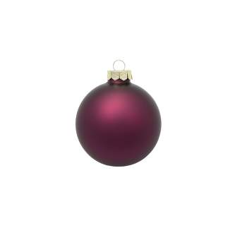Northlight Matte Finish Glass Christmas Ball Ornaments - 2.75" (80mm) - Purple - 12ct