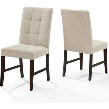 Modway Promulgate Biscuit Tufted Upholstered Fabric Dining Chair Set of 2 Beige