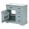 TUYOHW Bathroom Vanity with Top Sink, Modern Bathroom Storage Cabinet with 2 Drawers and a Tip-out Drawer, Single Sink Bathroom Vanity - 2 of 4