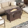 Costway 40-Inch Outdoor Propane Fire Pit with Lava Rocks Removable Lid & Protective Cover Black/Brown - 2 of 4
