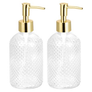Unique Bargains Bathroom Glass Durable Large Capacity Soap Dispenser With Pump 2 Pcs - 1 of 4