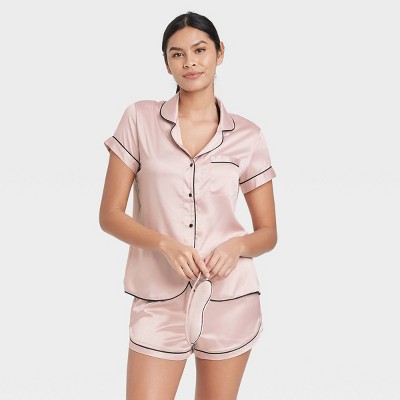 white silk pajama set