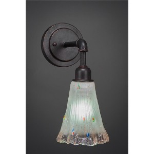 Toltec Lighting Vintage 1 - Light Sconce in  Dark Granite with 5.5" Fluted Frosted Crystal Shade - 1 of 1