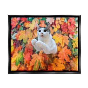 Stupell Industries Cat in Autumn Leaf Pile, 25'' x 31'' - 1 of 4